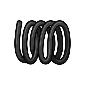Illustration of a black coiled compression spring on a white background.
