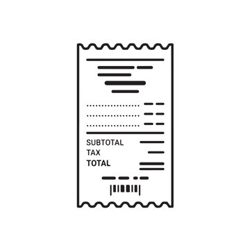 Simple receipt template with subtotal tax and total sections