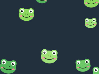 Obraz premium Cute Pond Frogs Whimsical Kids Background
