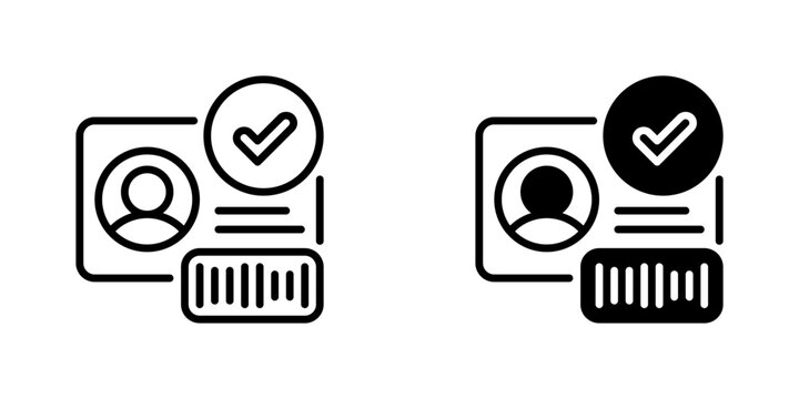 Digital Identity Line Icon, Outline Symbol for Biometric Authentication, Profile Security, Cyber Recognition, User Verification, and Personal Privacy. Vector Sign Icon.