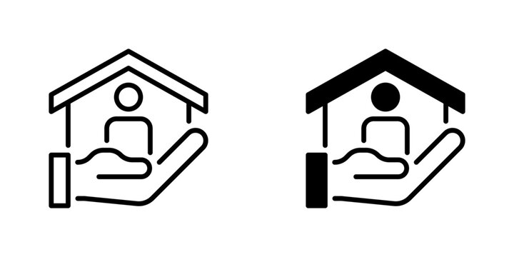 Mortgage Home Loan Line Icon, Outline Symbol for Real Estate, Property Financing, Housing Credit, Bank Borrowing, and Debt Repayment. Vector Sign Icon.