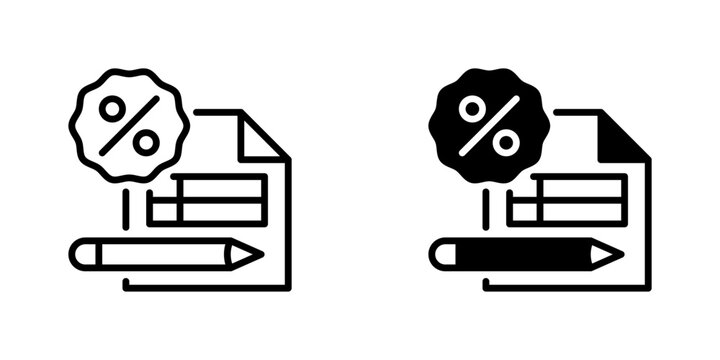 Tax Form Line Icon, Outline Symbol for Income Declaration, Financial Audit, Government Regulation, Business Accounting, and Revenue Reporting. Vector Sign Icon.