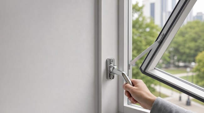 hand operating window crank with park view