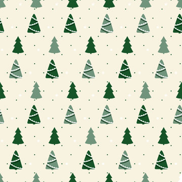 Christmas pattern with christmas tree. Happy New Year design.