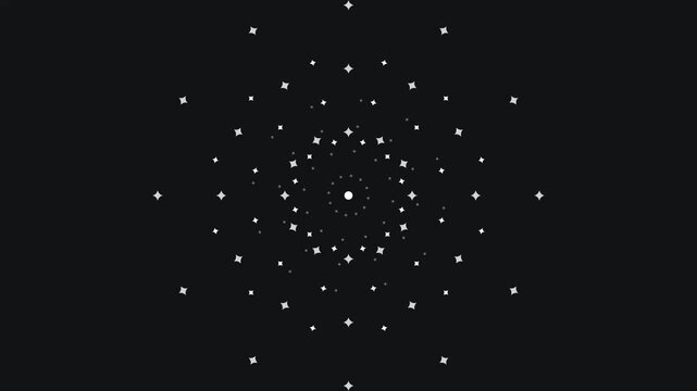 Abstract digital dot sequence background with symmetrical circular white particles