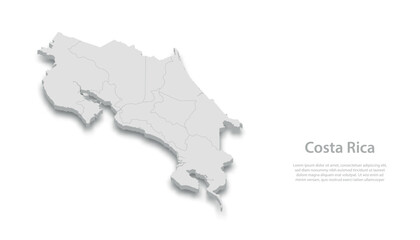Costa Rica Map 3D Vector Illustration © magr80