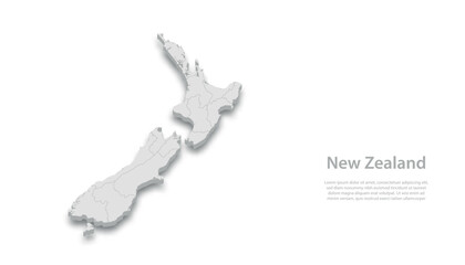 New Zealand 3D Map Graphic Template for Presentation © magr80