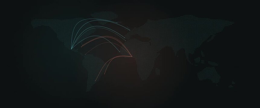 Cinematic widescreen cyan coral hub arc map anamorphic seamless loop