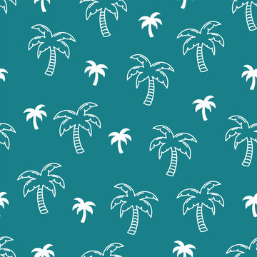 Tropical Palm Trees Seamless Pattern.