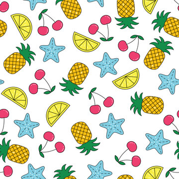 Summer seamless vector pattern. Tropical summer print