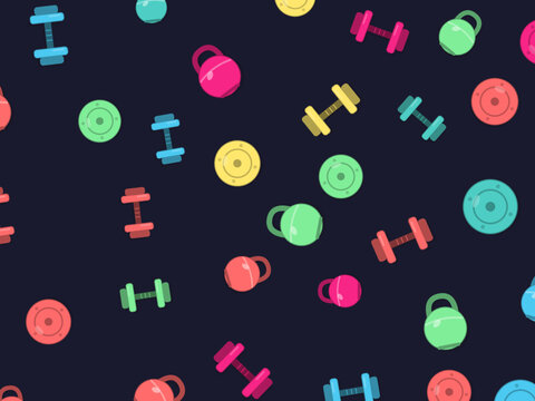 Gym Training Equipment Pattern Strength Background