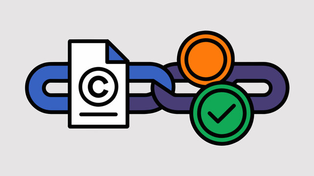 Copyright law vector icon, intellectual property protection symbol, creative commons license concept, digital rights management illustration