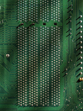 Green Circuit Board with Complex Electronic Pathways