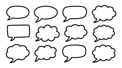 Fototapeta premium Collection of speech bubbles in various shapes for communication and ideas