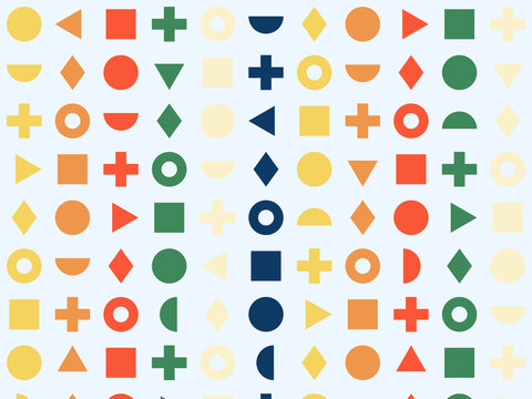 Vibrant Geometric Glyphs Flat Graphic Design