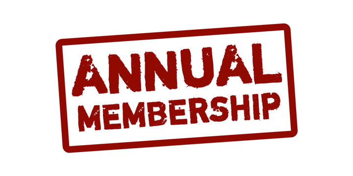 Annual Membership Grunge Rubber Stamp Label, Official Subscription Renewal Badge, Vintage Distressed Business Registration Mark