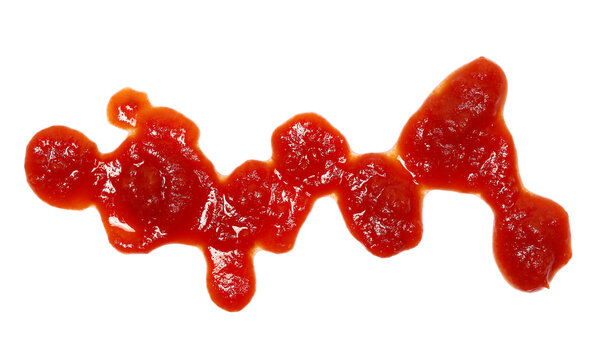 Tomato pulp isolated on white background, top view