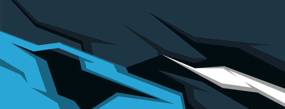 Futuristic blue and black van livery design with bold angular shapes and motion-inspired graphics. Suitable for vehicle wrap presentations, fleet branding concepts, and automotive design projects.