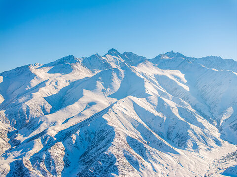 Vast Snow-Covered Mountain Range in Kyrgyzstan