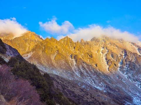 Dramatic Mountain Landscape in Kyrgyzstan at Golden Hour