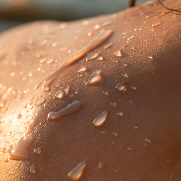 Dew Drops on Warm Skin Extreme Close Up