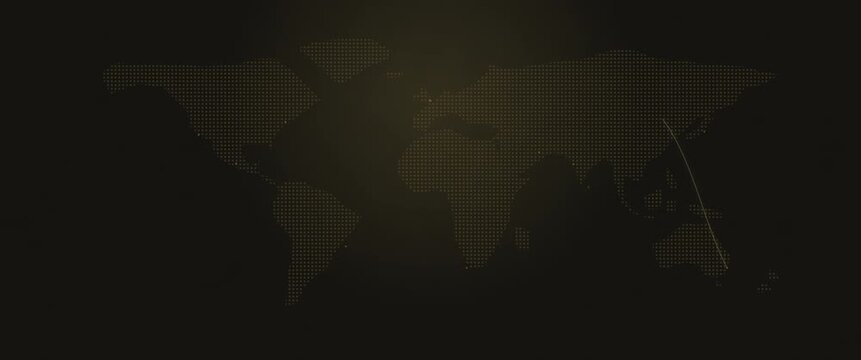 Cinematic widescreen gold arc hub convergence anamorphic seamless loop