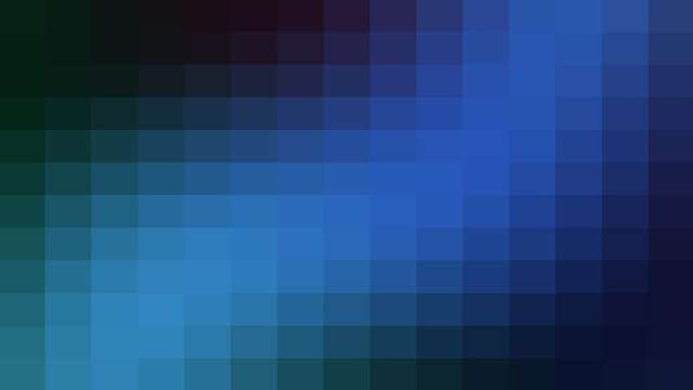 Pixelated blue and dark gradient background with square blocks forming a digital mosaic pattern ideal for technology themes, gaming interfaces, and creative artistic digital design projects today.