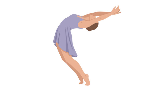 Caucasian Female Bending Backwards in Modern Dance