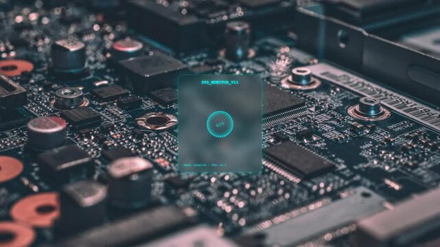 STD Monitor V11: Holographic Interface on Detailed Circuit Board