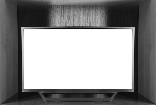 empty Blank flat screen tv on white closet drawers new modern plasma screen display Tv Mockup mock up mock-up In  Large Walk-in Closet With Fashion Decor