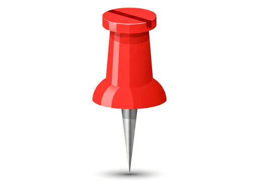 Bright red push pin for office and school organization