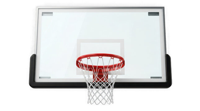 Basketball hoop with backboard isolated on transparent background