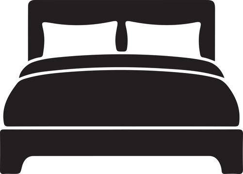 Modern black and white bed with pillows