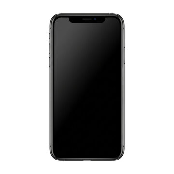 Modern smartphone mockup with blank black screen