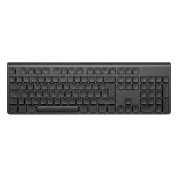 Blank matte black slim computer keyboard isolated