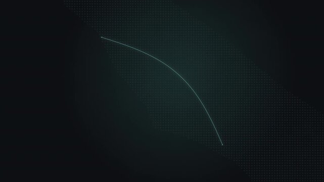 Teal pulsing arc connects coastal cities over navy map seamless loop