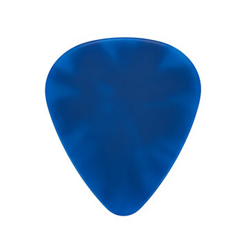 Blue guitar pick isolated on plain background