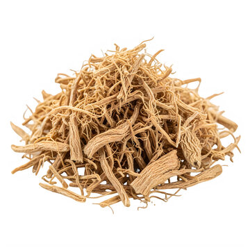 Dried shredded coconut pieces close-up