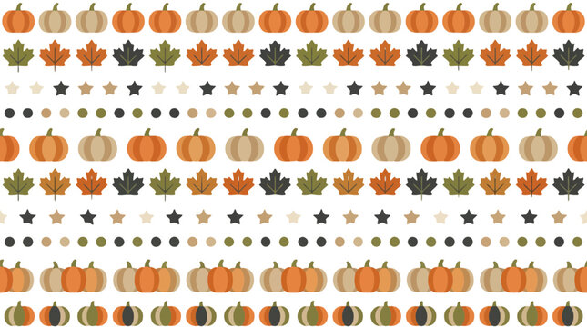 Seamless halloween pumpkin and autumn leaf vector pattern
