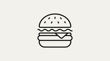 Fototapeta premium Minimalist line art hamburger icon.