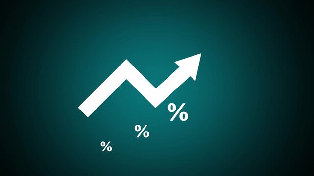 Inflation and Rising Consumer Prices Animation with Shopping Cart, Food and Upward Arrow Graph, US Economy Concept, 4K