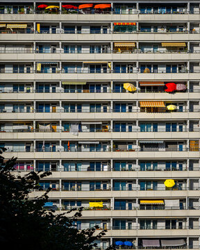 Der Blick aufs Hochhaus