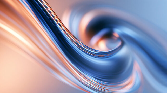Abstract Blue and Orange Fluid Swirl Dynamic Motion Background