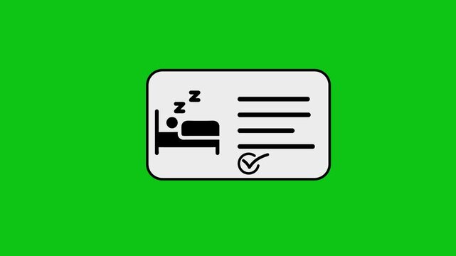 Sleep tracking and analysis on smart card motion graphic on green screen with editable background.