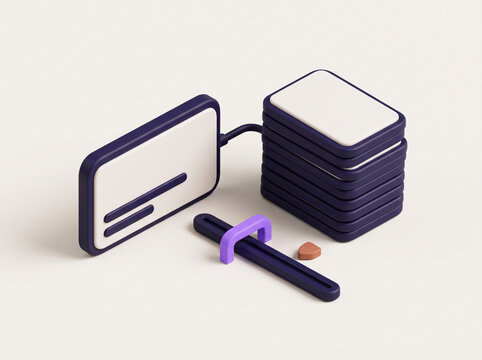 3D isometric icon of document folder for data center designs