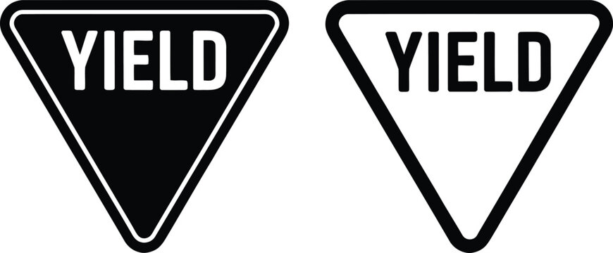 Yield traffic sign vector illustration.