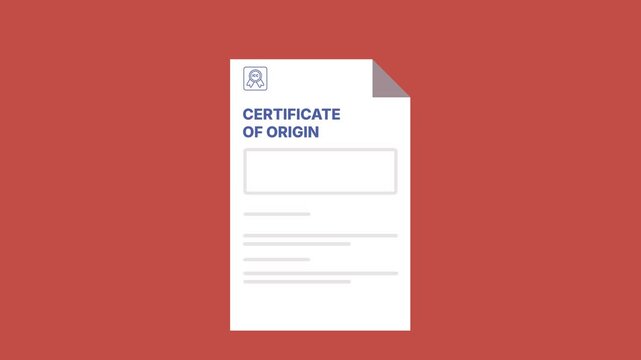 Certificate of Origin Trade Document