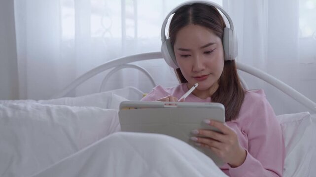 Concept of Online education. man use Online education training and e-learning webinar on internet for personal development and professional qualifications. Digital courses to develop new skills.