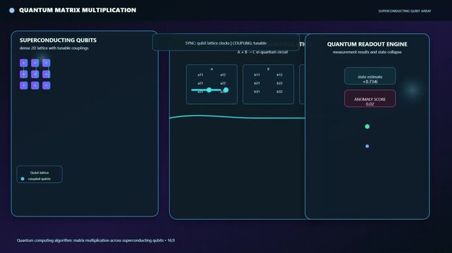 Quantum Matrix Multiplication Simulation on Superconducting Qubits Interface
