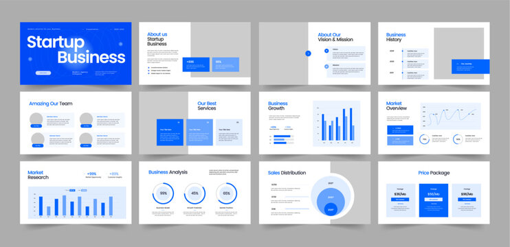 Startup Presentation Template, Business Startup Slide Design